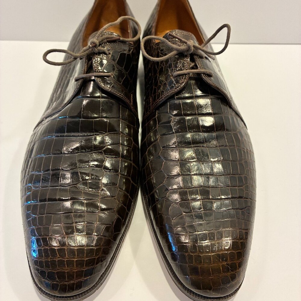 Neiman Marcus Special Order Alligator 2-Eyelet Derby Dress Shoes - Size 10D